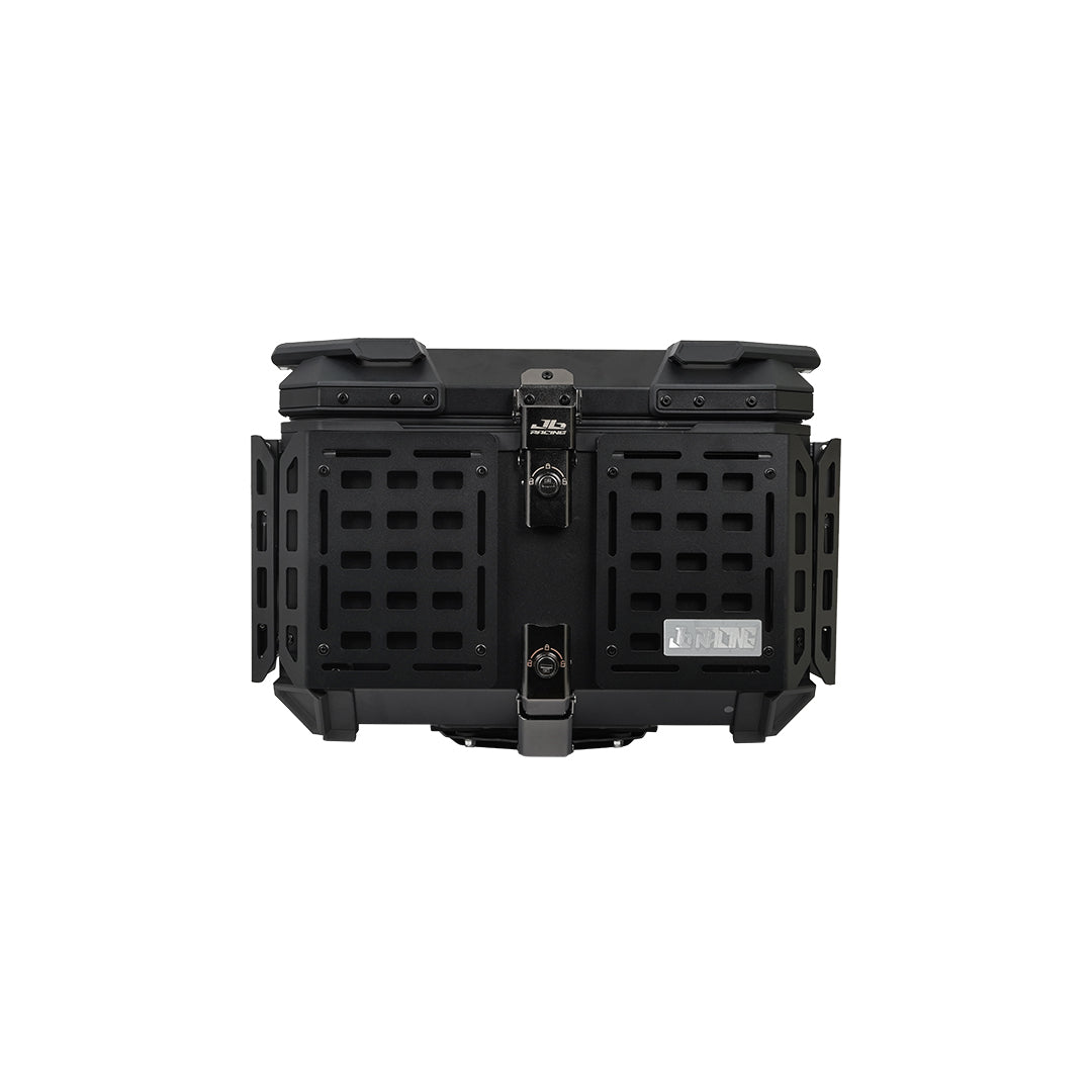 JB RACING Top Case 55L FENCE V2.0 PREMIUM BLACK WITH BACKREST PAD
