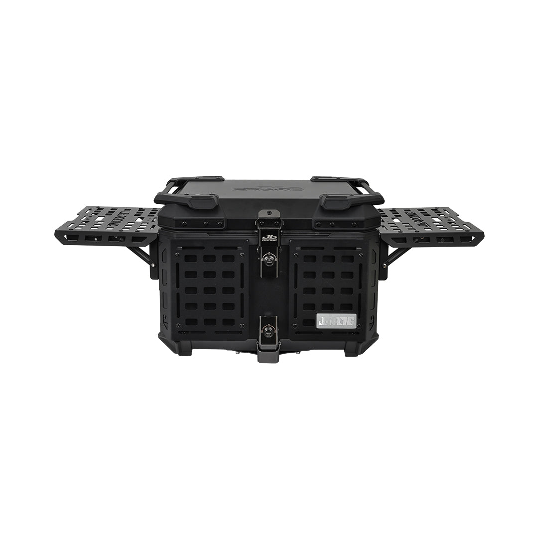 JB RACING Top Case 55L FENCE V2.0 PREMIUM BLACK WITH BACKREST PAD