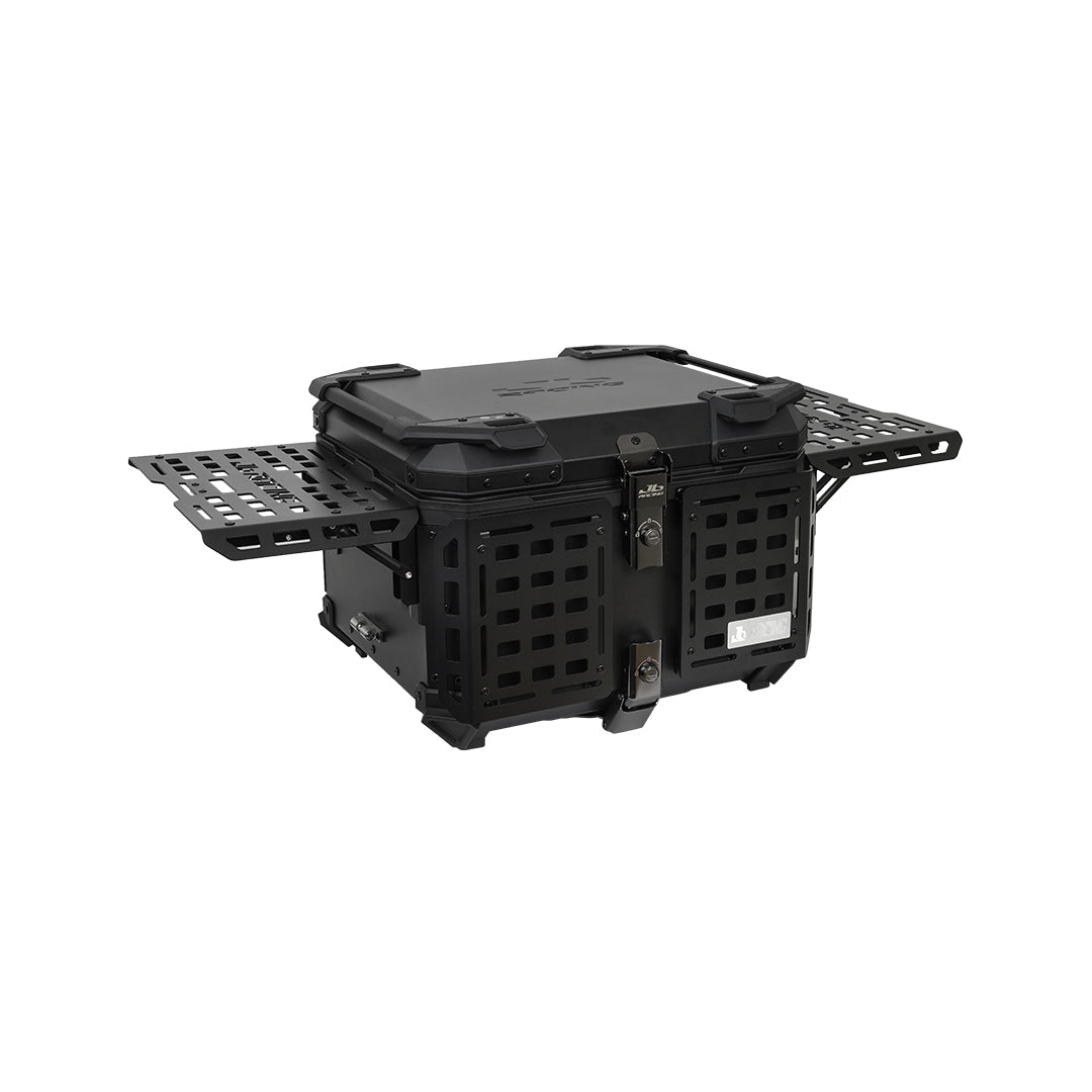 JB RACING Top Case 55L FENCE V2.0 PREMIUM BLACK WITH BACKREST PAD