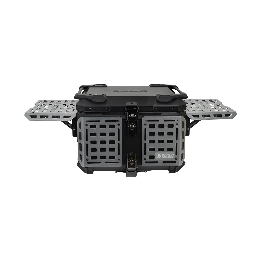 JB RACING Top Case 55L FENCE V2.0 PREMIUM BLACK WITH BACKREST PAD