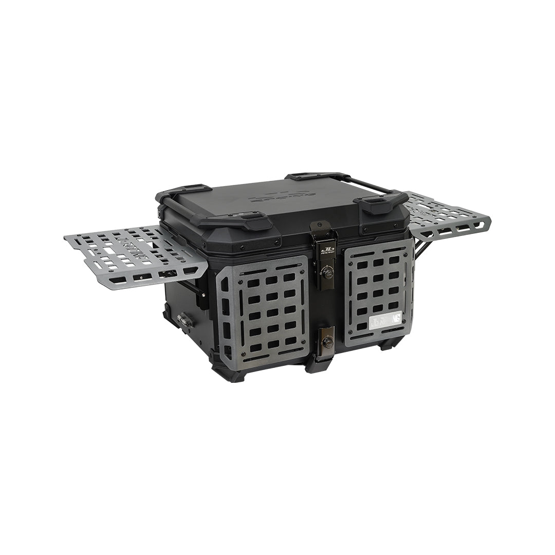 JB RACING Top Case 55L FENCE V2.0 PREMIUM BLACK WITH BACKREST PAD
