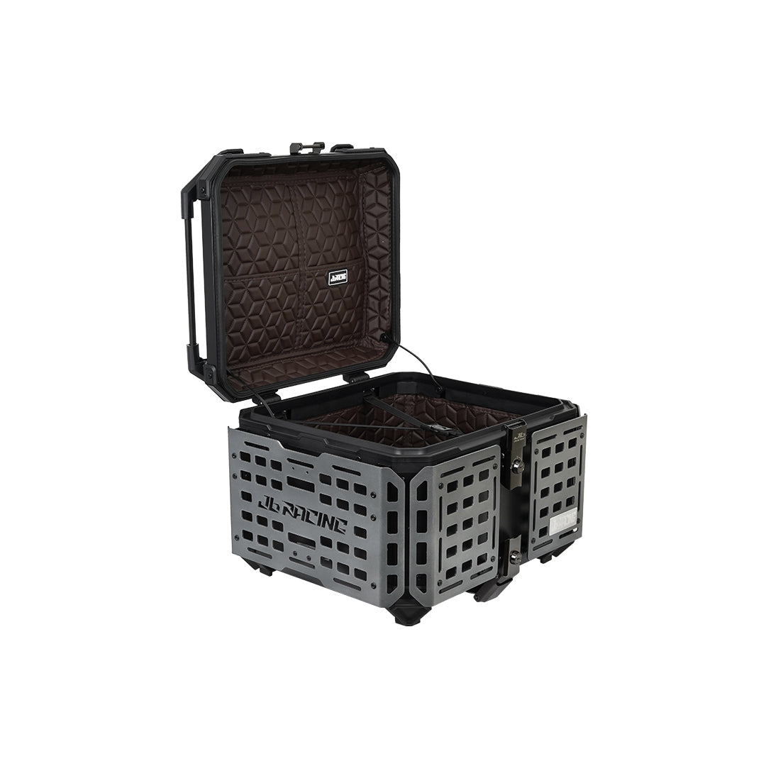 JB RACING Top Case 55L FENCE V2.0 PREMIUM BLACK WITH BACKREST PAD