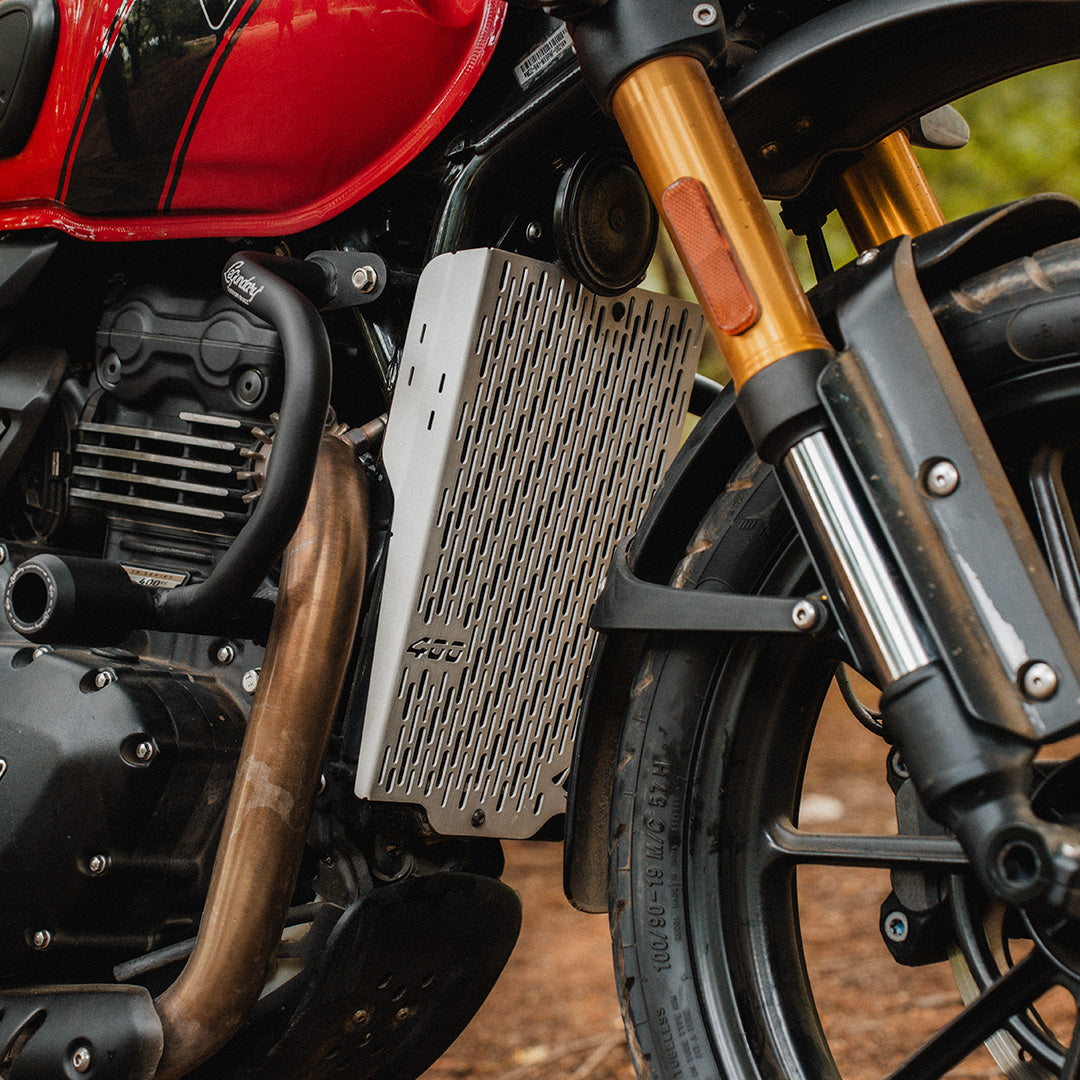 Legundary Triumph Scrambler 400 X Vector Radiator Grill Silver