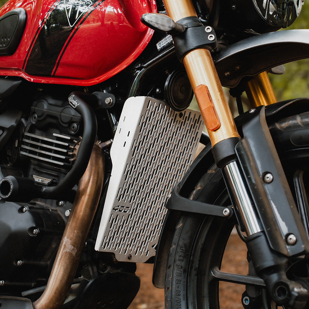 Legundary Triumph Scrambler 400 X Vector Radiator Grill Silver