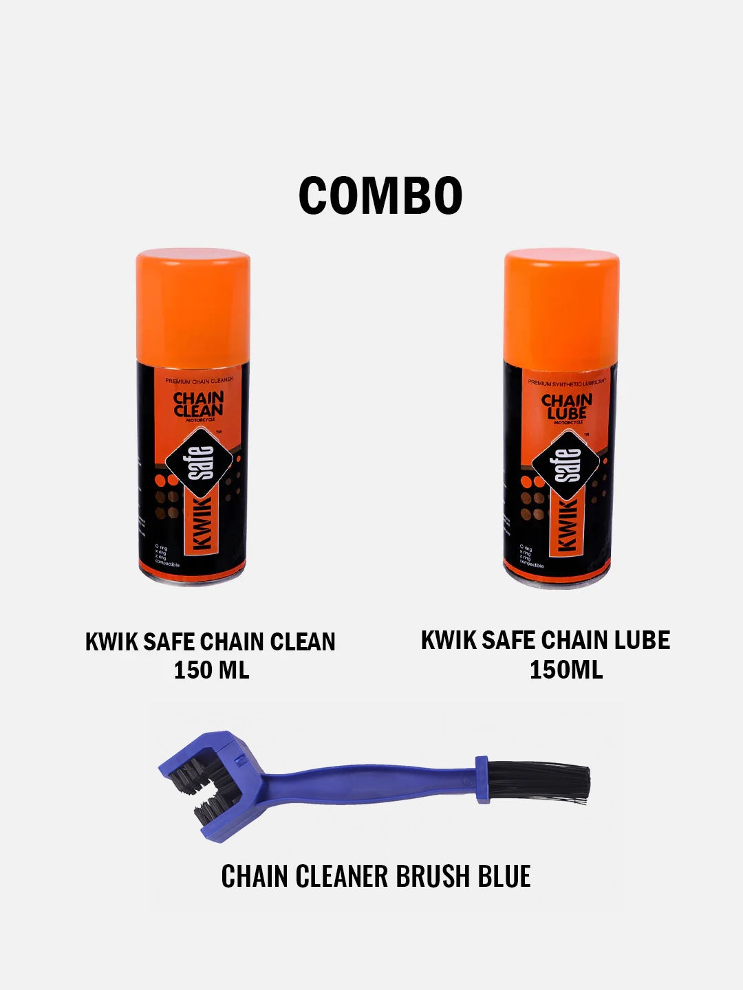 KWIK SAFE CHAIN LUBE + CHAIN CLEANER COMBO + Brush