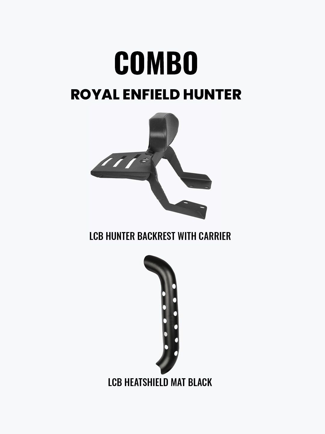 LCB BACKREST WITH CARRIER & HEATSHIELD COMBO FOR HUNTER 350