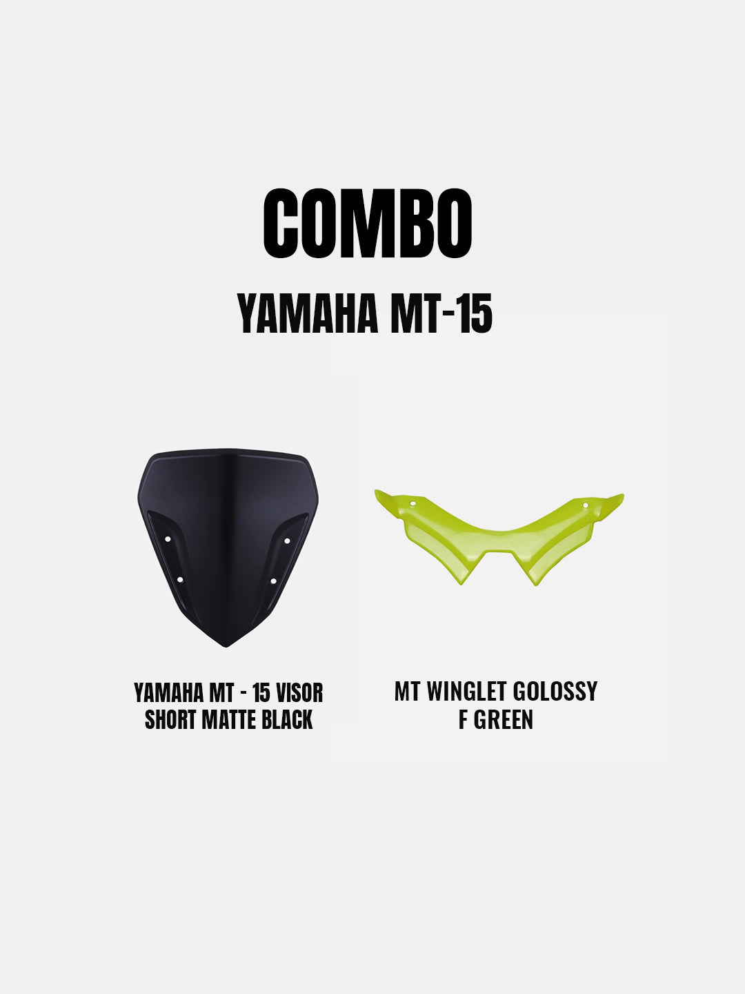 YAMAHA MT 15 COMBO-SHORT VISOR MAT+WINGLET GREEN