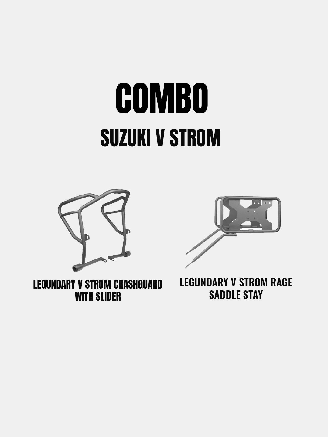 LEGUNDARY COMBO FOR SUZUKI V STROM - ADRINEX CG WITH SLIDER + RAGE SADDLESTAY