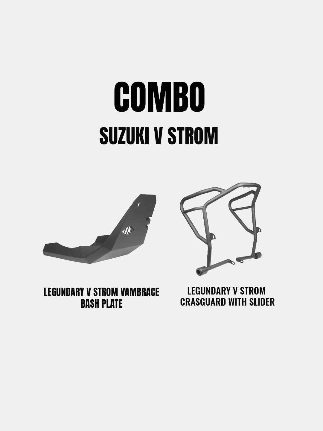 LEGUNDARY COMBO FOR SUZUKI V STROM - VAMBRACE BASH PLATE + ADRINEX CG WITH SLIDER