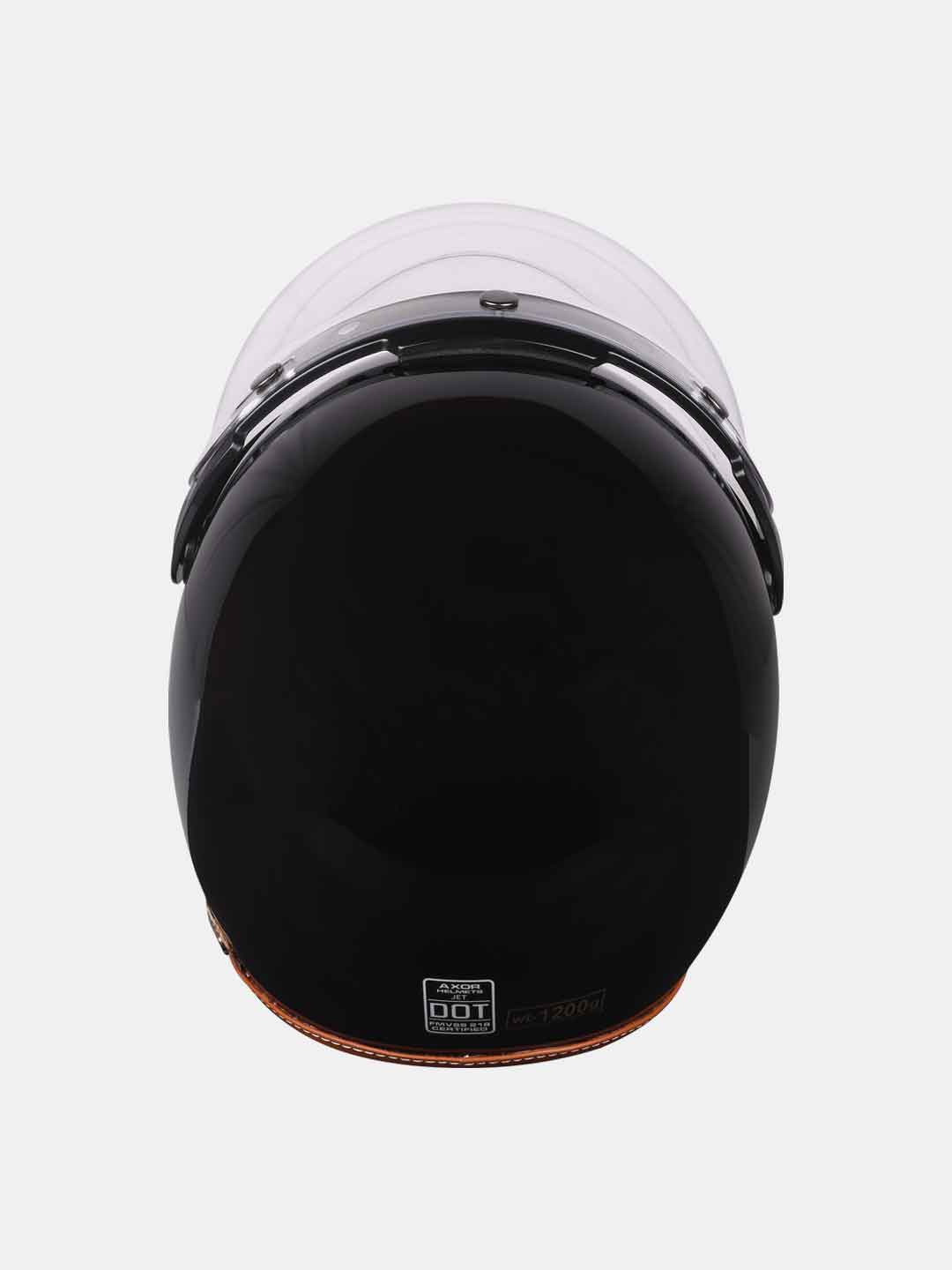 Axor Retro Jet Leather Black Helmet