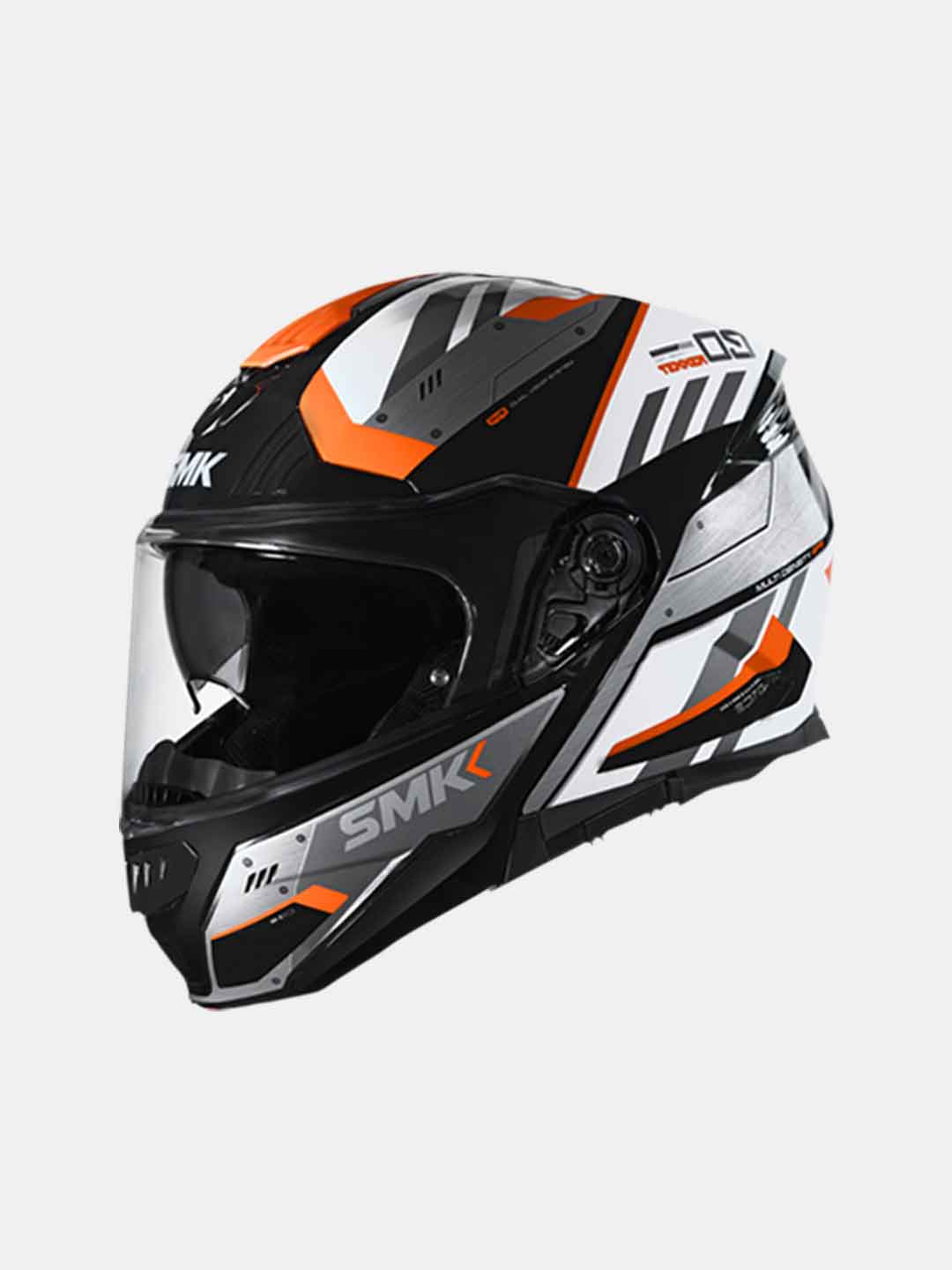 SMK Gullwing Tekker Black Orange White Gloss Helmet