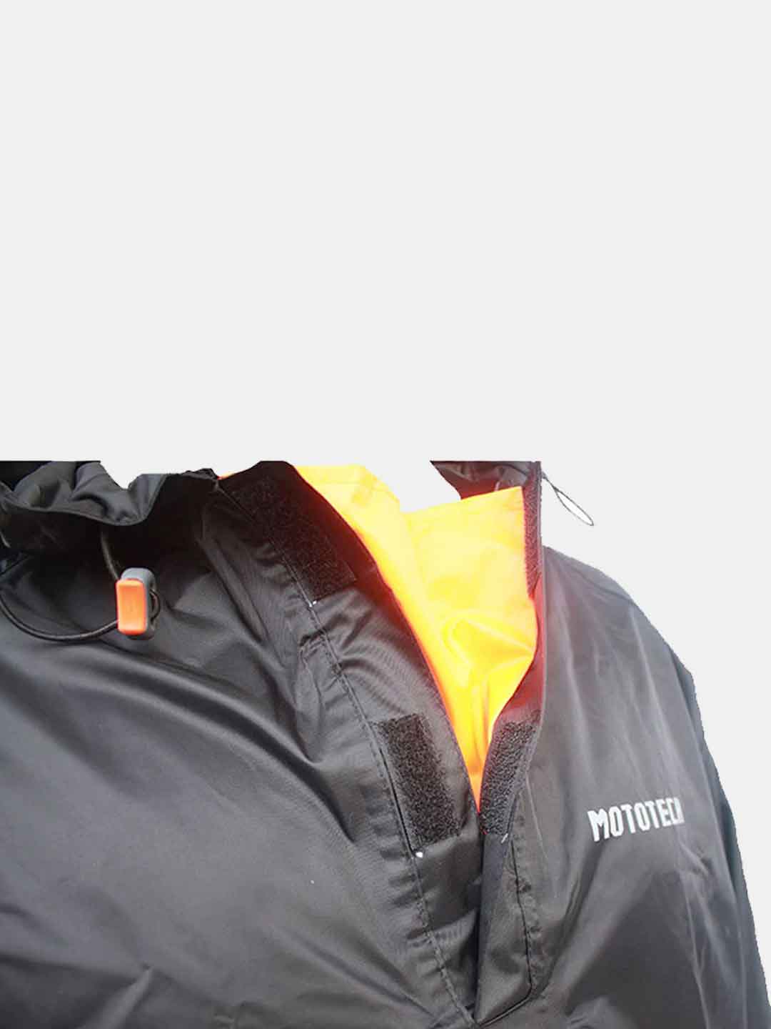 Mototech Hurricane Rain Over Jacket- Black Orange