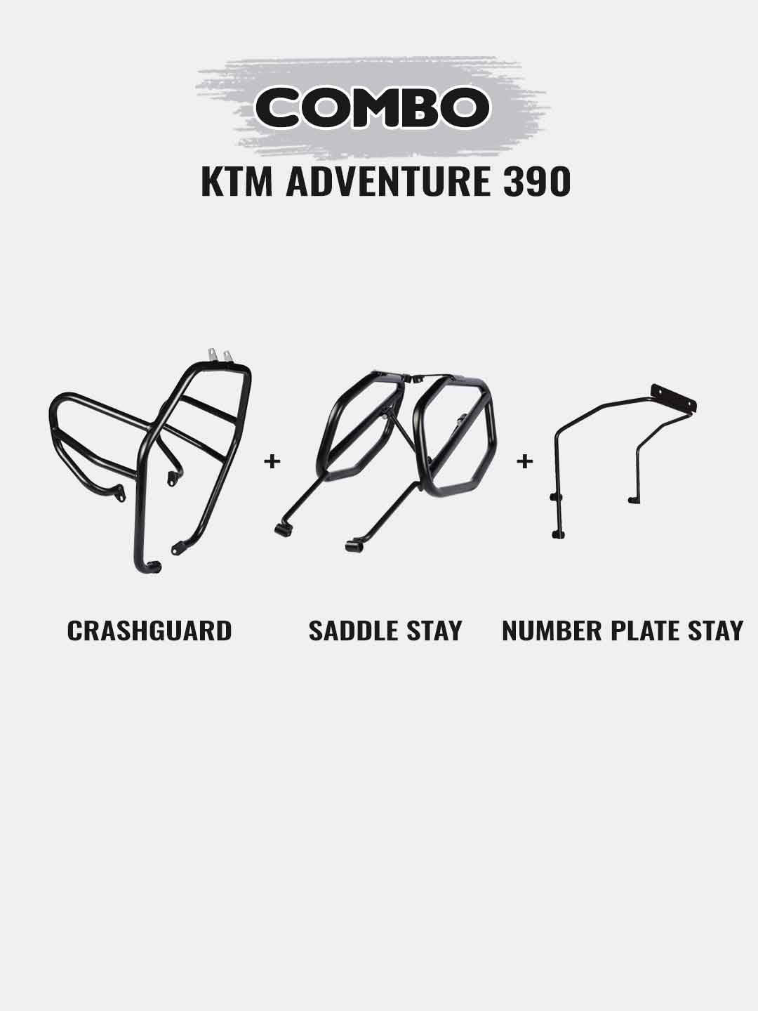 Adventure Combo-Crash Guard+ Saddle Stay+ Number plate Holder