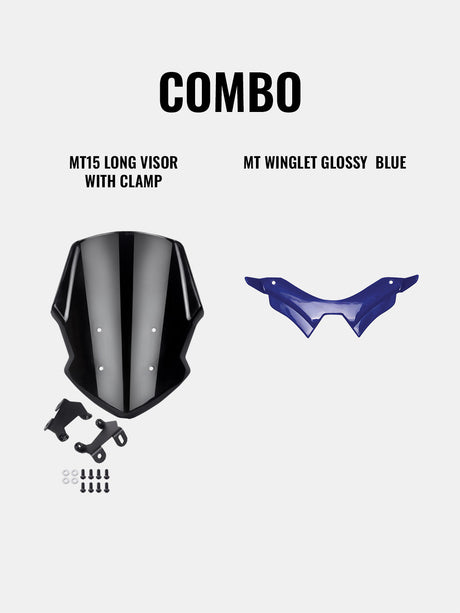 Mt Combo-Winglet + Long Visor With Clamp