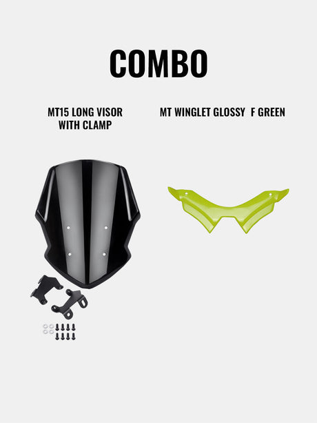Mt Combo-Winglet + Long Visor With Clamp