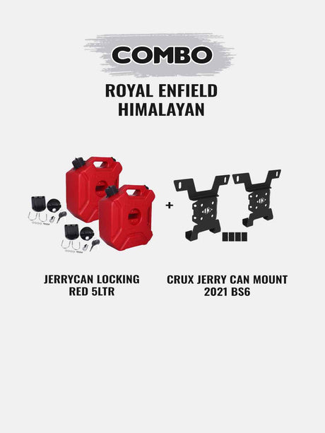 1 Pair Jerry Can With Lock 5Ltr+Himalayan Crux Jerry Can Mount 2021 Bs6