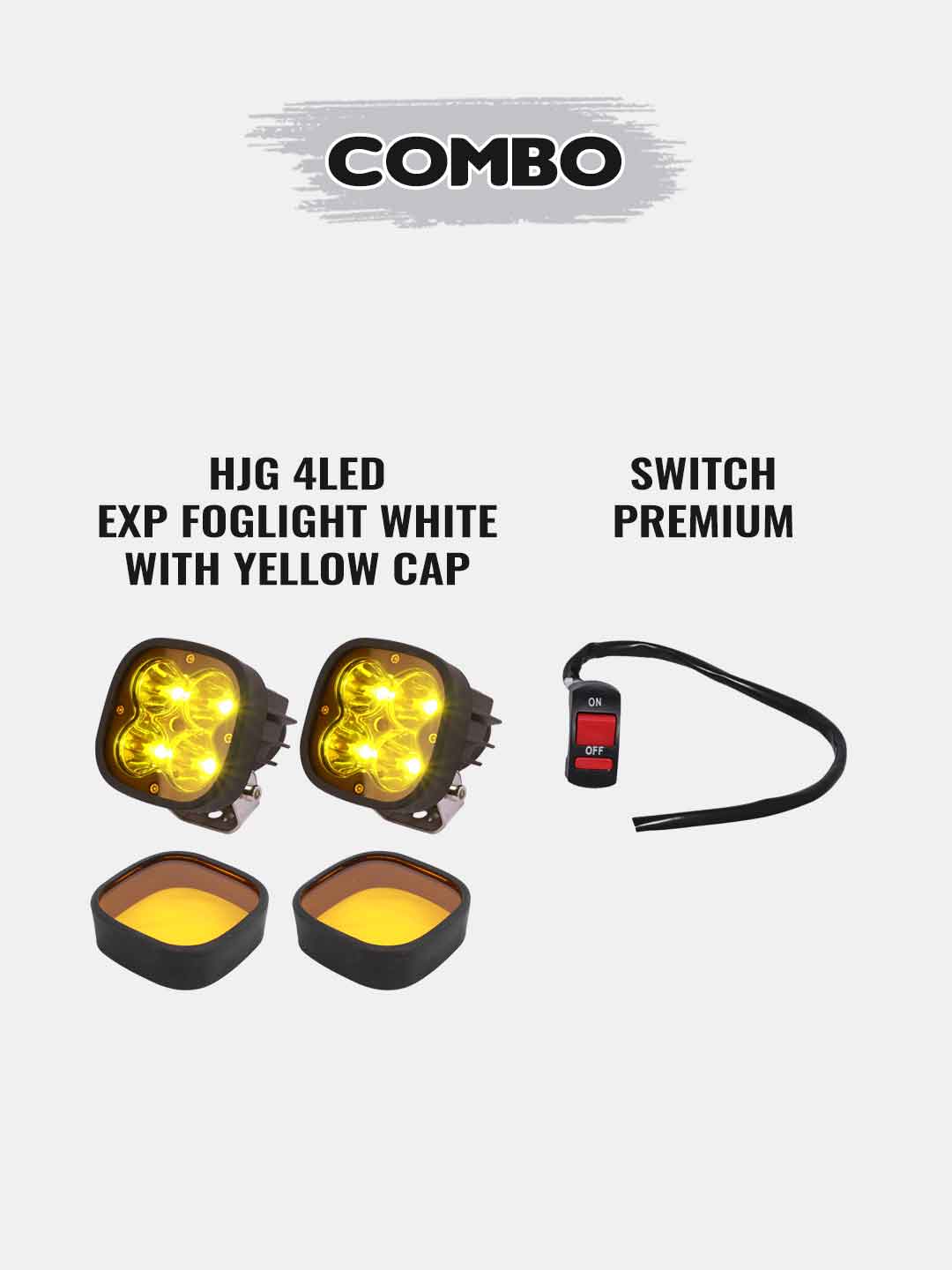 1 Pair HJG 4 LED Premium Fog Light-White With Yellow Cap+Premium Switc – Bandidos  pitstop