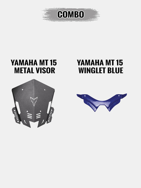 Yamaha MT 15 Combo-Metal visor+Winglet